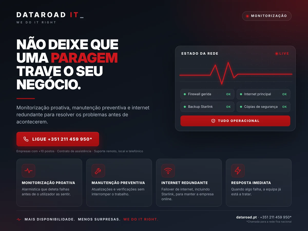 Não deixe que uma paragem trave o seu negócio: monitorização proativa