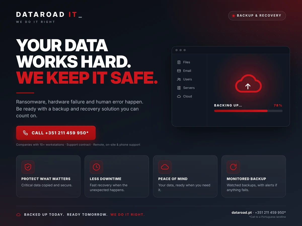 Your data works hard, we protect it: backup and recovery