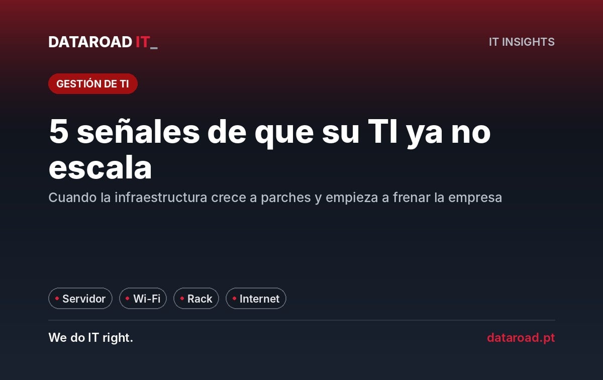 Infrastructura de TI que no escala: cinco señales de alerta, desde el servidor al límite hasta la conexión Wi-Fi que se interrumpe — DataRoad