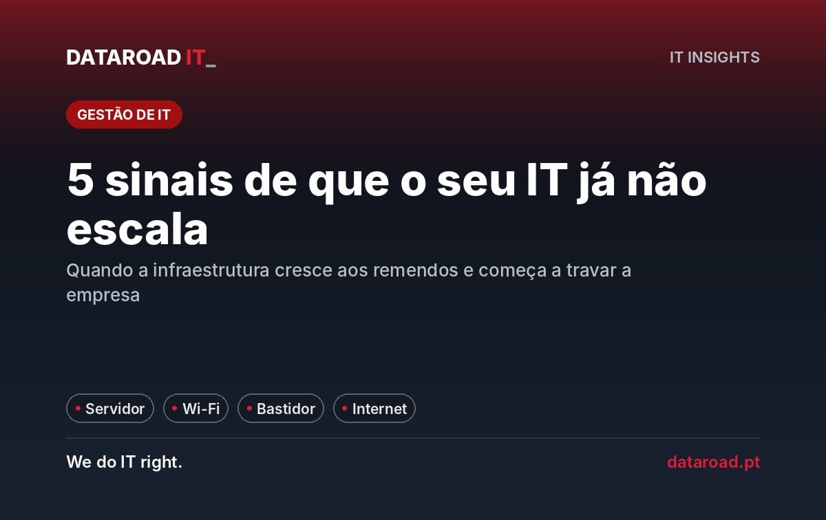 Infraestrutura de IT que não escala: cinco sinais de alerta, do servidor no limite ao Wi-Fi que cai — DataRoad