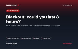 Preparing the company for a blackout: UPS, redundant internet, Starlink and a one-page plan — DataRoad