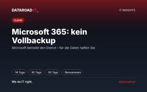 Backup von Microsoft 365: tatsächliche Speicherfristen für E-Mails, OneDrive und SharePoint sowie was noch geschützt werden muss — DataRoad