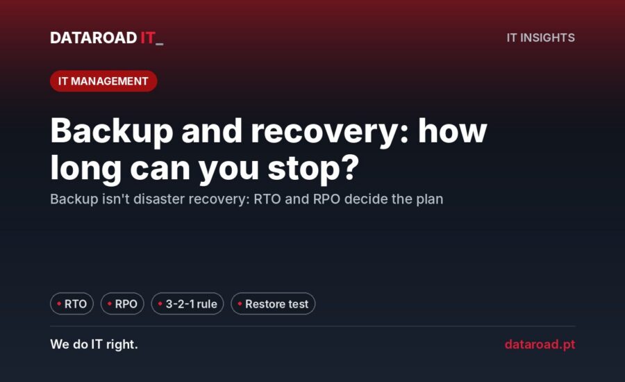 Backup and disaster recovery in a SME: RTO, RPO, Rule 3-2-1 and regular recovery tests — DataRoad