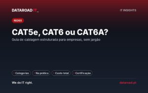 Cablagem estruturada CAT5e, CAT6 ou CAT6A: guia para empresas sobre velocidade, distância e certificação — DataRoad