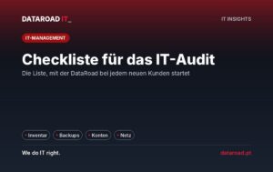 Checkliste für die Prüfung des IT-Parks: Inventar, Sicherungskopien, Konten, Netzwerk und Sicherheit — DataRoad
