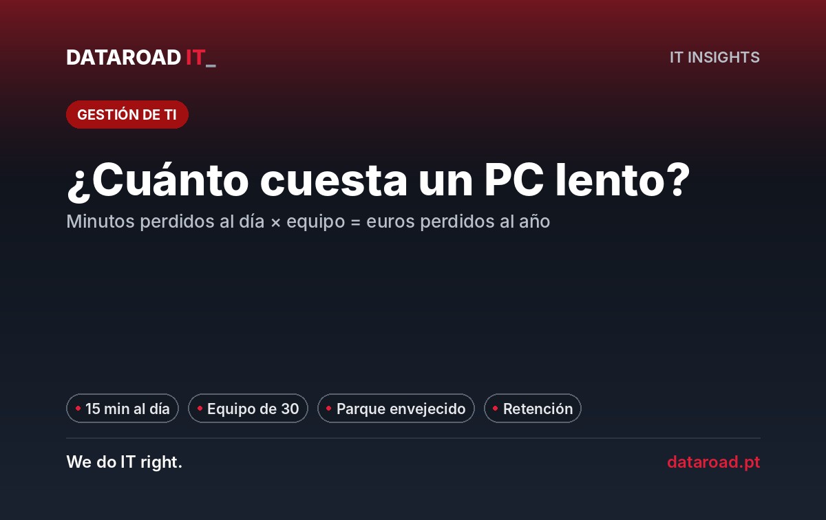 Computador lento: ¿cuánto cuesta 15 minutos perdidos al día para el equipo y cómo ayuda el mantenimiento — DataRoad