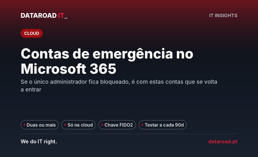 Contas de emergência Microsoft 365: o que fazer se o administrador ficar bloqueado — DataRoad