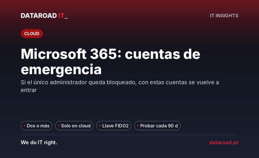 Contas de emergencia de Microsoft 365: qué hacer si el administrador queda bloqueado — DataRoad