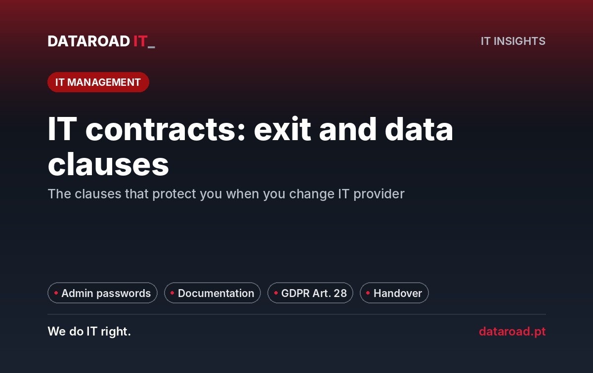 Computer contract: exit clauses, passwords, network documentation and GDPR requirements — DataRoad