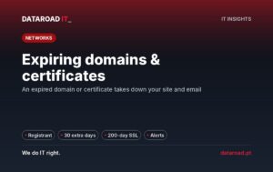 Domain and certificates expiring: owner, SSL deadlines, DNS and alerts to protect the website and email — DataRoad