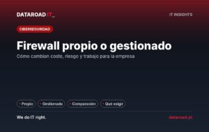 Firewall gestionado o comprado: comparación de costos, riesgos y trabajo, y lo que exige un servicio gestionado — DataRoad