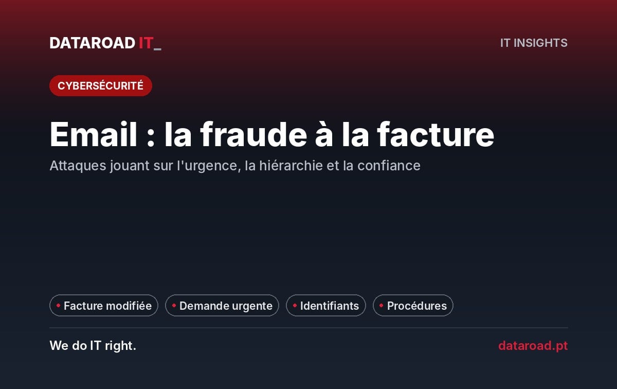 Fraude par courriel dans les entreprises : facture modifiée, demande urgente et procédures qui marchent — DataRoad