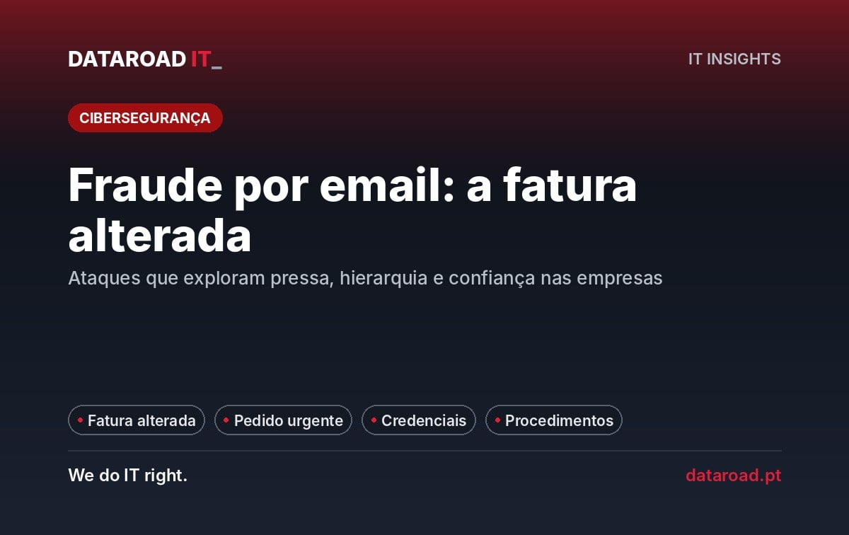 Fraude por email nas empresas: fatura alterada, pedido urgente e procedimentos que funcionam — DataRoad