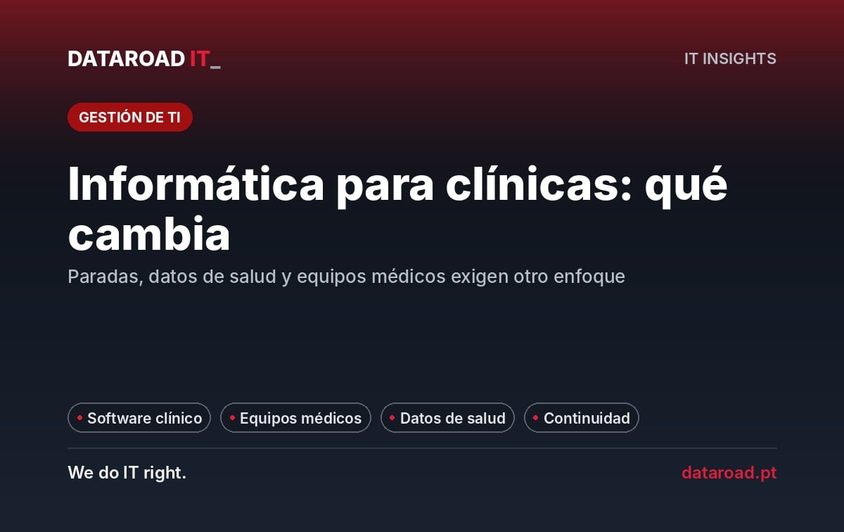 Informática para clínicas: software clínico, red, equipo médico y datos de salud — DataRoad