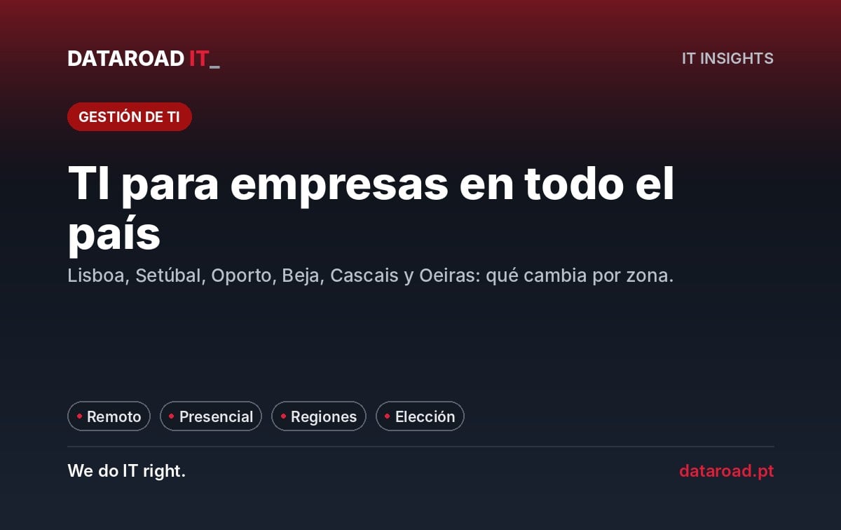 Informática para empresas en Lisboa, Setúbal, Oporto, Beja, Cascais y Oeiras: ¿qué cambia según la región — DataRoad