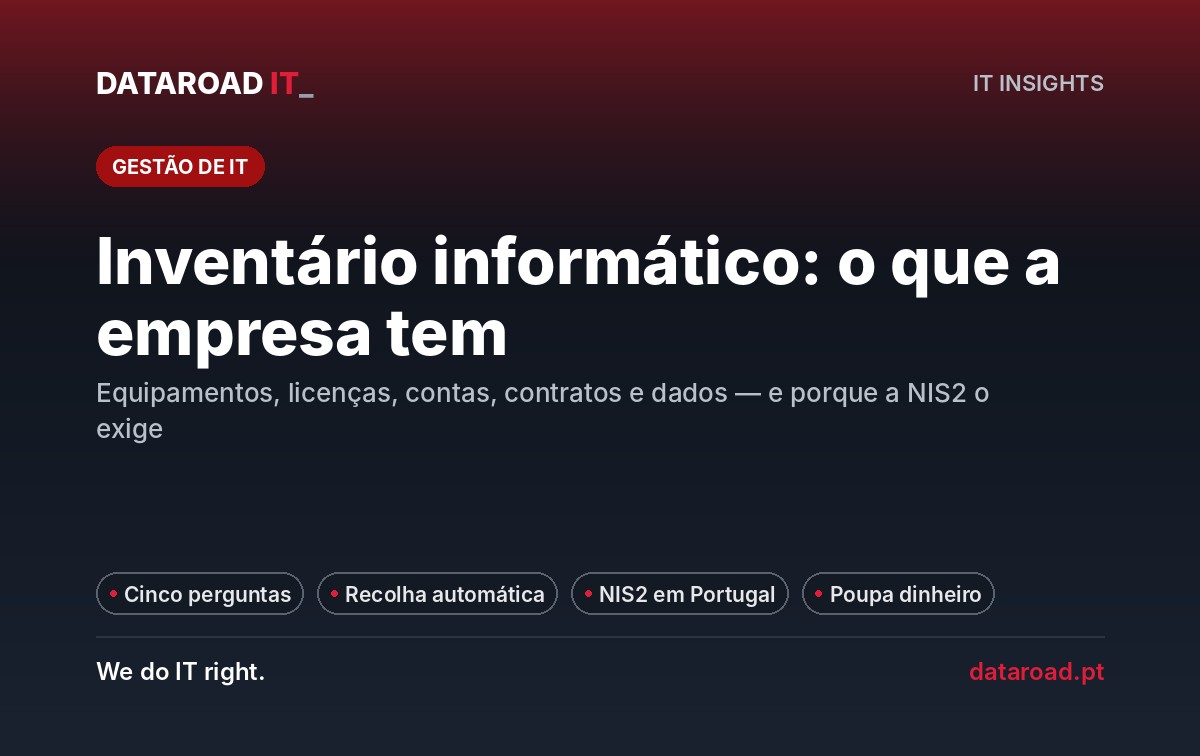 Inventário informático: saber o que a empresa realmente tem e porque a NIS2 o exige — DataRoad