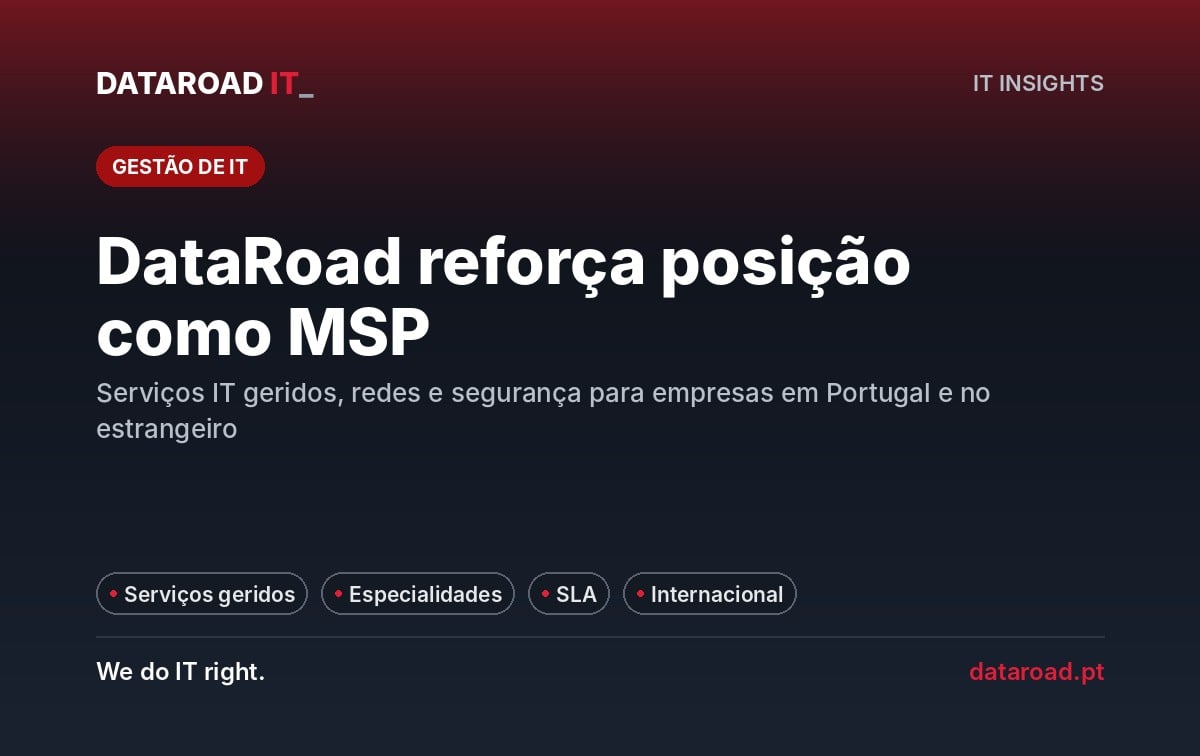 MSP de serviços IT geridos: DataRoad reforça presença em redes e segurança informática — DataRoad