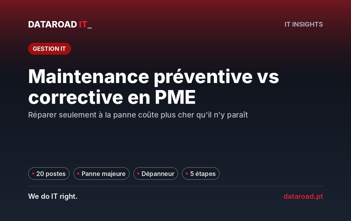 Maintenance préventive vs corrective : le coût réel dans une PME de 20 postes et comment le changer en cinq étapes — DataRoad
