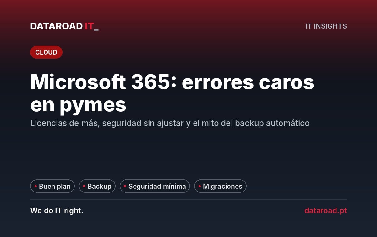 Microsoft 365 para PYMES: licencias, seguridad mínima y el mito del backup de datos en la nube — DataRoad