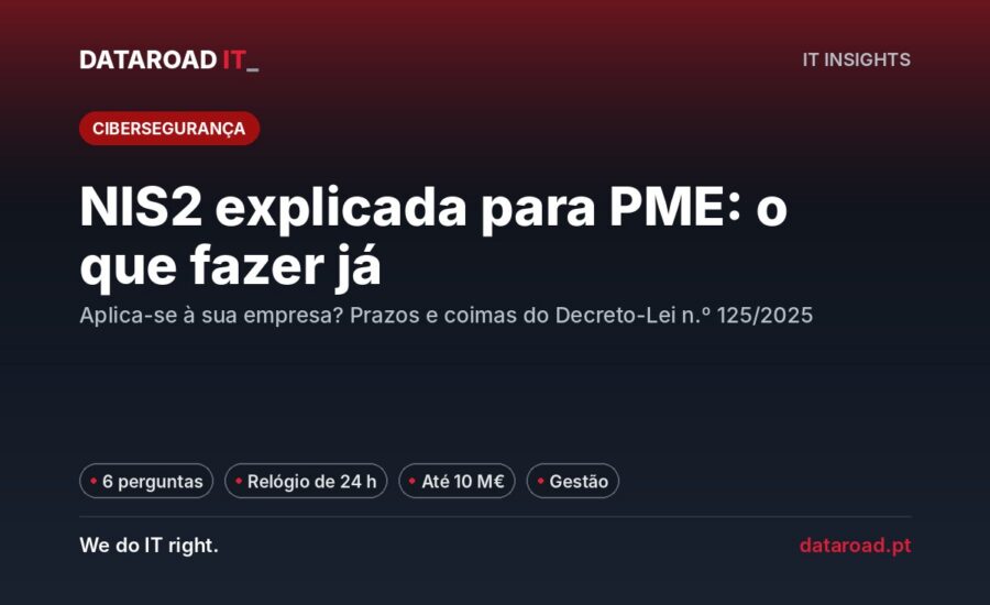 NIS2 explicada para PME: a quem se aplica, prazos de notificação, coimas e medidas técnicas a tomar — DataRoad