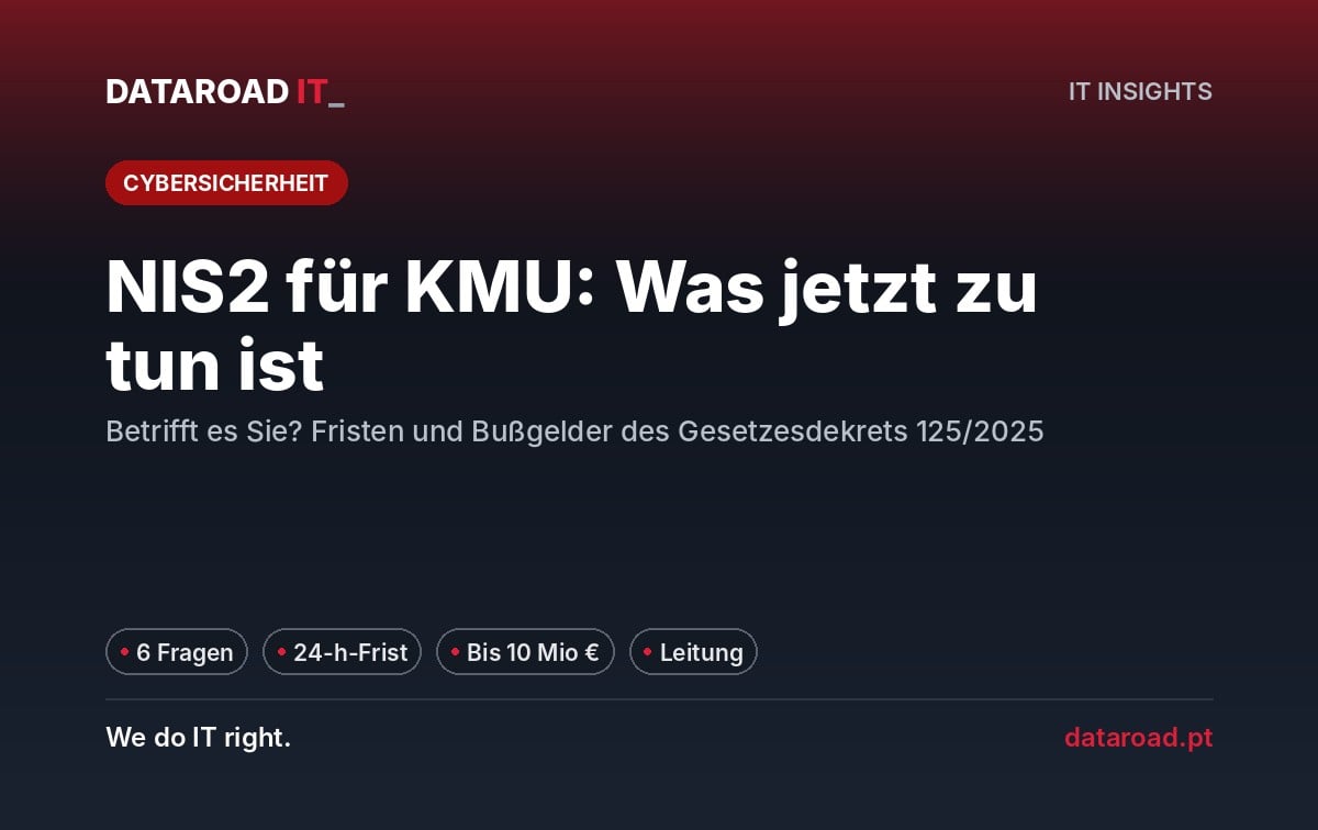 NIS2 für KMU erklärt: Wer es betrifft, Fristen für die Meldung, Geldstrafen und technische Maßnahmen — DataRoad