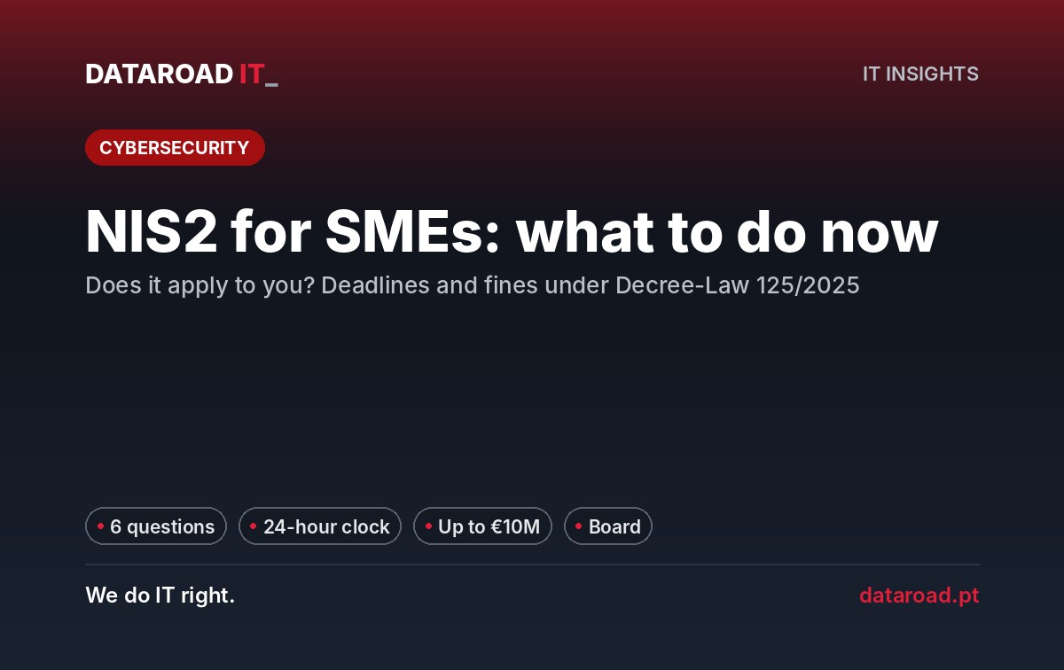 NIS2 explained for SMEs: who is affected, notification deadlines, fines and technical measures to be taken — DataRoad