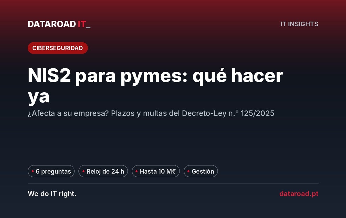 NIS2 explicado para PYME: a quién se aplica, plazos de notificación, multas y medidas técnicas a tomar — DataRoad