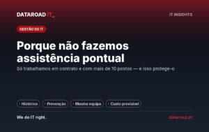 Assistência informática pontual vs contrato IT Unlimited: porque só trabalhamos em contrato — DataRoad