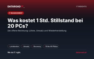 Wie viel kostet eine Stunde Stillstand: Gehälter, verlorener Umsatz und Erholung in einem Unternehmen mit 20 Mitarbeitern — DataRoad