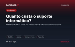 Custo do suporte informático para empresas: modelos de preço, avença ou à hora e como comparar propostas — DataRoad