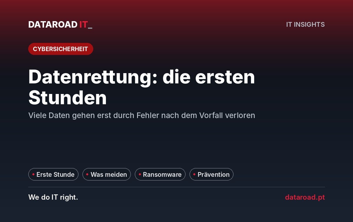 Datenrettung: Was man tun und was man vermeiden sollte in den ersten Stunden nach einem Verlust — DataRoad