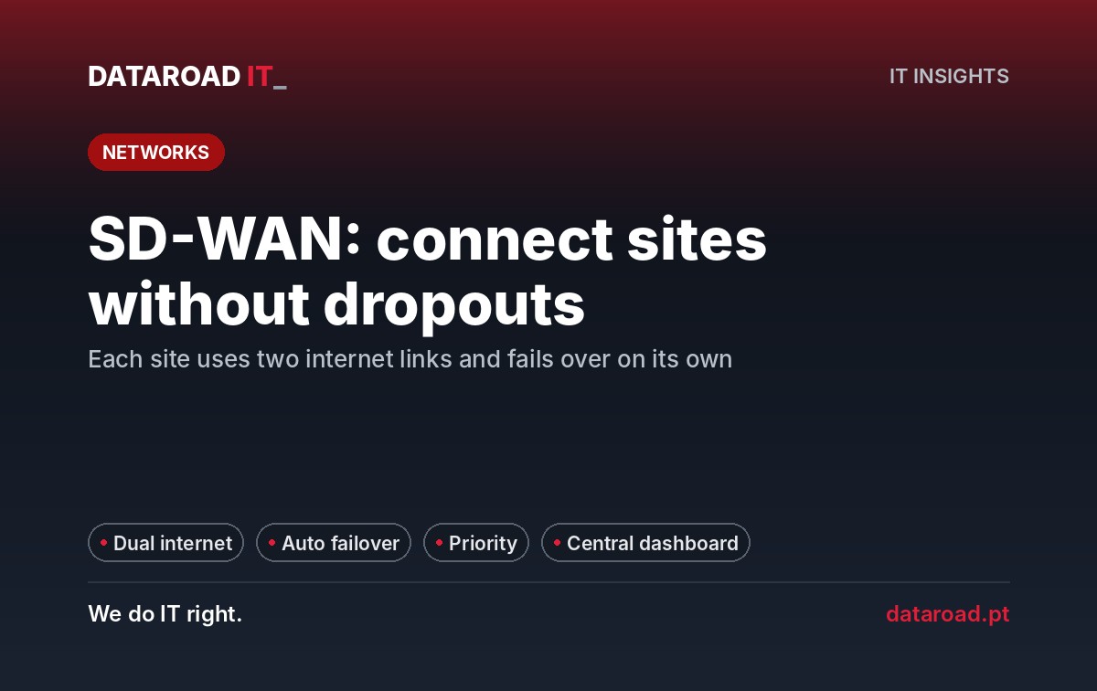 SD-WAN: connecting multiple stores and offices securely, with dual internet connections and no interruptions — DataRoad