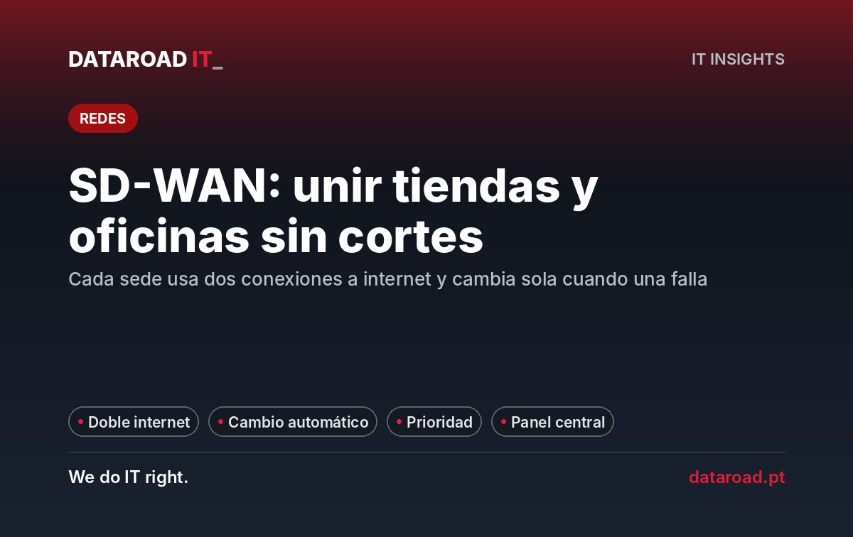 SD-WAN: conectar varias tiendas y oficinas de forma segura, con internet dual y sin interrupciones — DataRoad