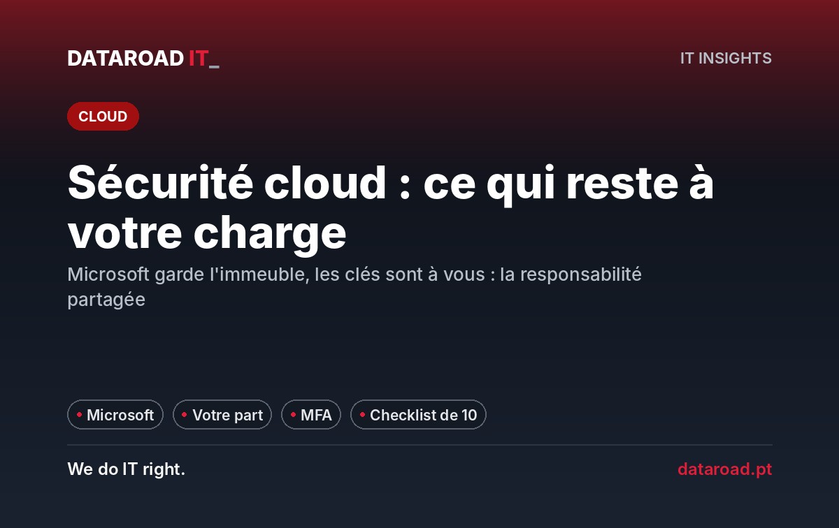 Sécurité dans le cloud : ce que Microsoft protège et ce qui revient à votre entreprise — DataRoad