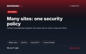 Security in various stores and offices: centrally managed firewall and the same rules in all locations — DataRoad