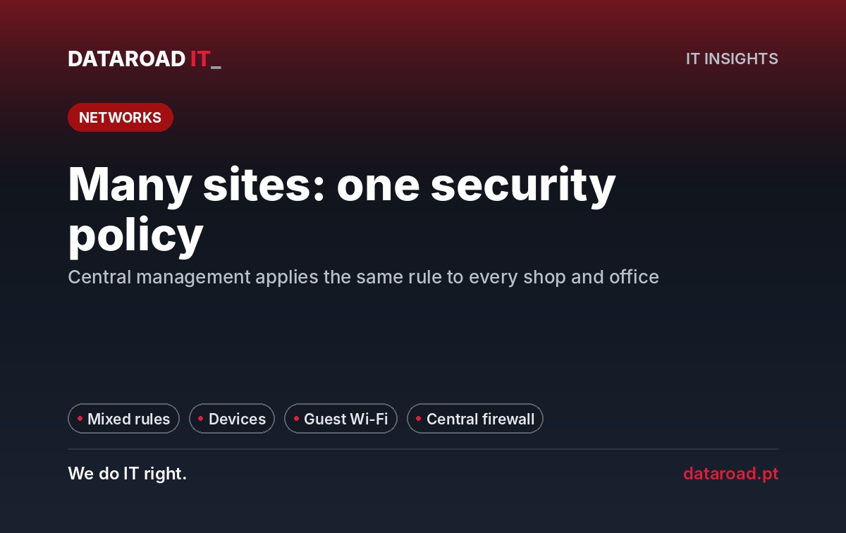 Security in various stores and offices: centrally managed firewall and the same rules in all locations — DataRoad