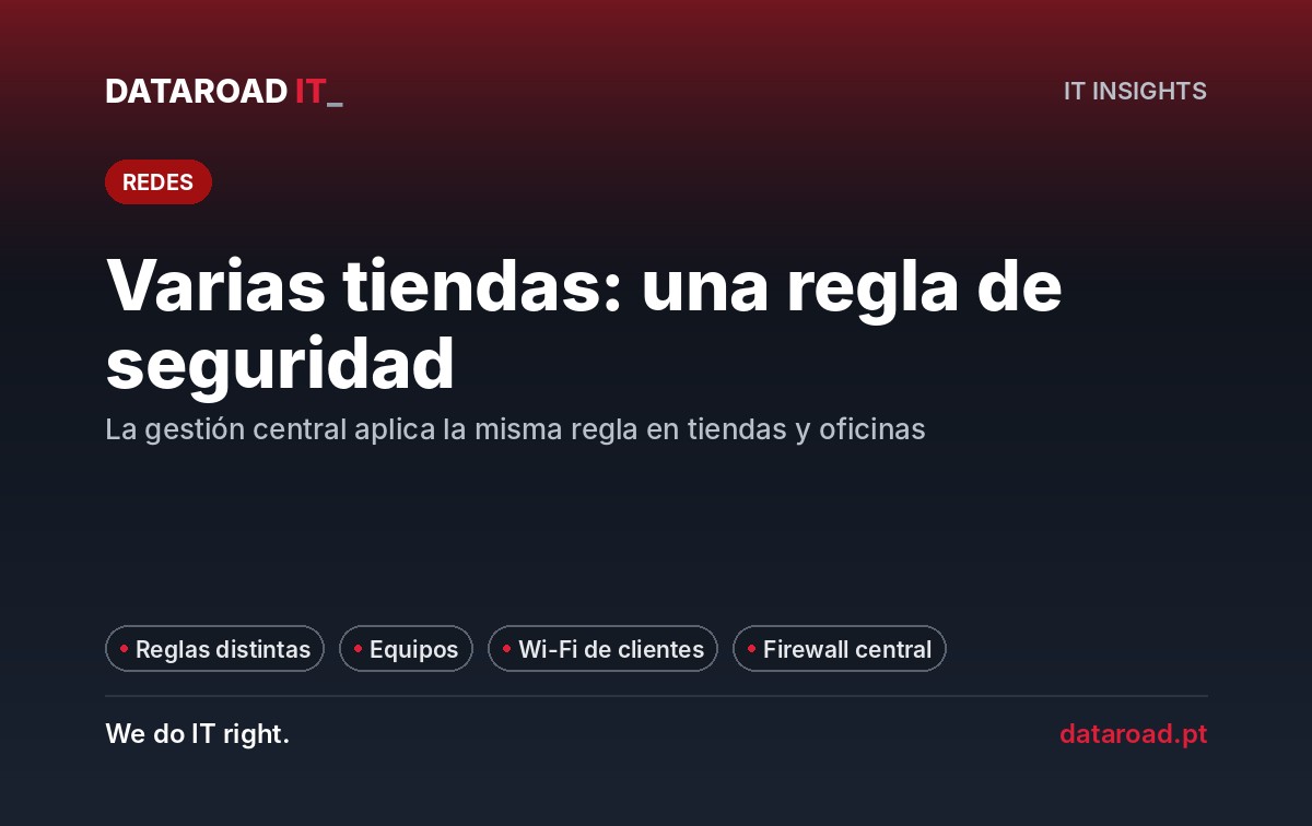 Seguridad en varias tiendas y oficinas: firewall gestionado centralmente y la misma regla en todos los lugares — DataRoad