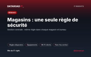 Sécurité dans plusieurs magasins et bureaux : pare-feu centralisé et même règles pour tous les sites — DataRoad