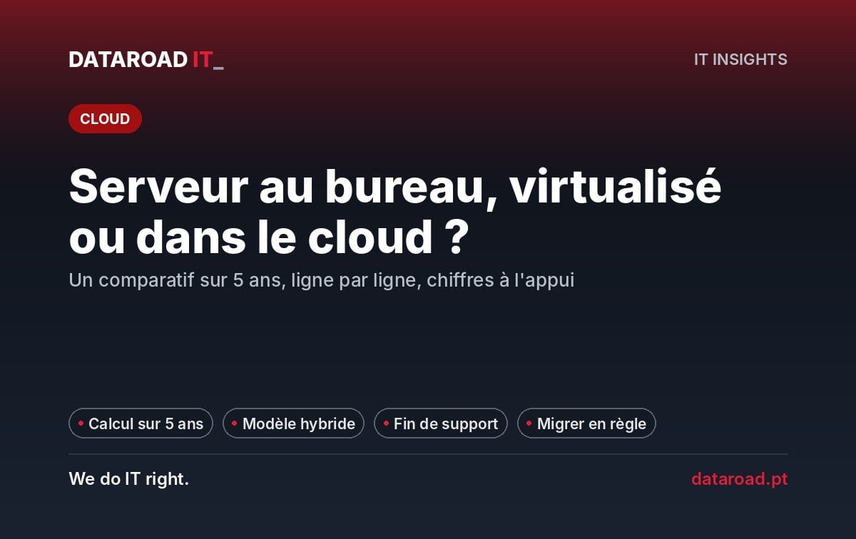Virtualisation ou cloud : comparaison à 5 ans entre serveur en bureau, cloud et modèle hybride — DataRoad