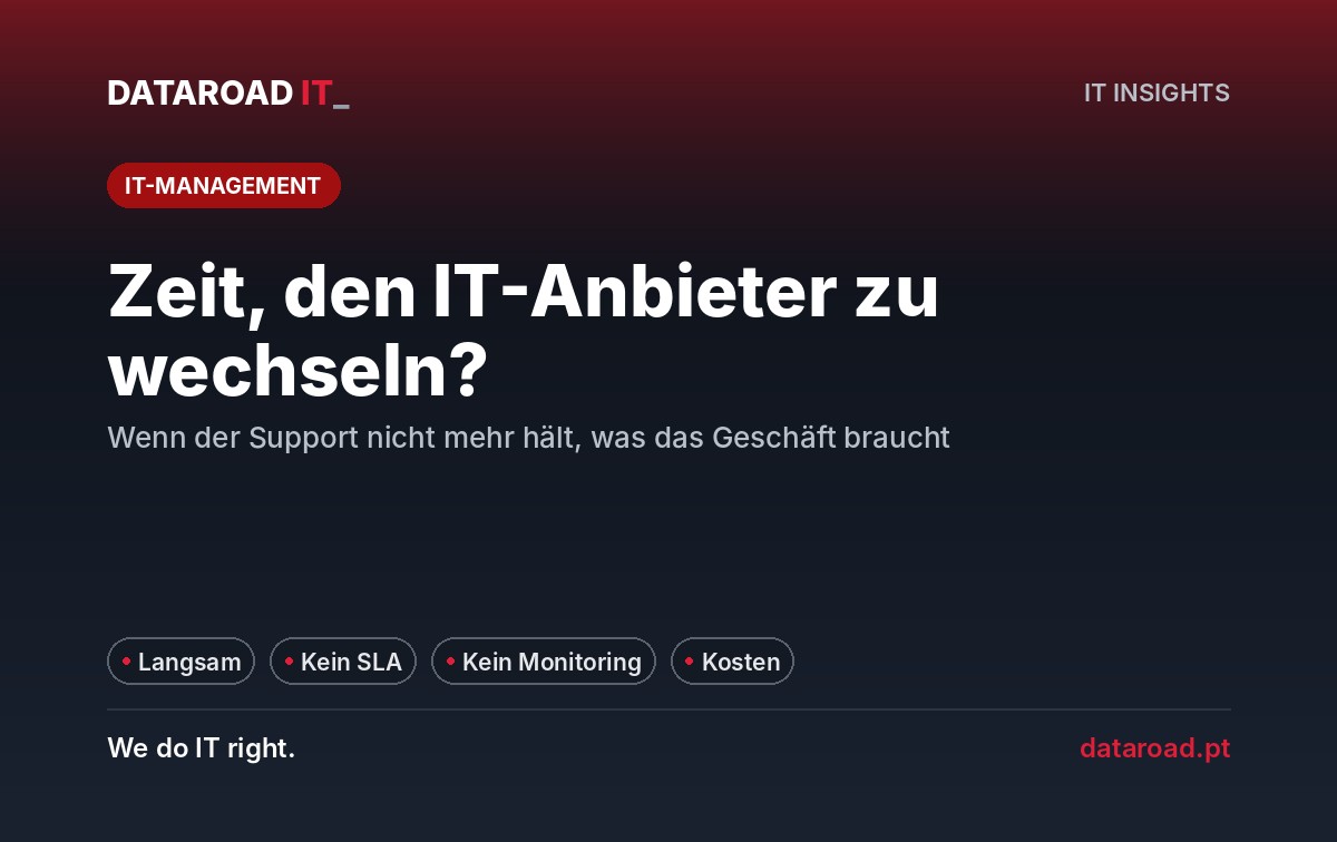 Der Wechsel des Computerspezialisten: Warnsignale und wie man den Wechsel risikofrei durchführt — DataRoad