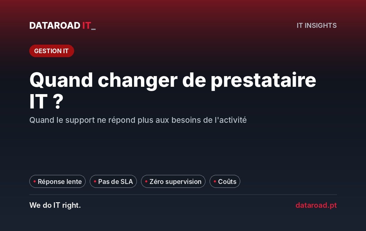 Désinstallation d'un fournisseur informatique : signes d'alerte et comment effectuer la transition sans risque — DataRoad