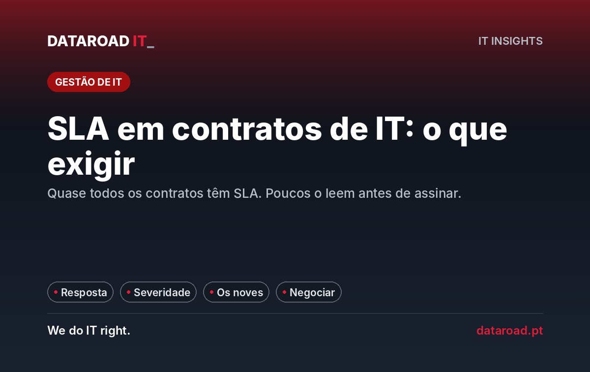 SLA em contratos de IT: o que deve exigir antes de assinar, da severidade à disponibilidade — DataRoad