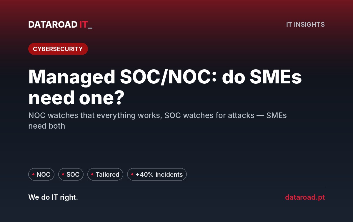 SOC and NOC managed: what they are, what they differ from each other and whether a SME with 10 to 200 employees needs them — DataRoad