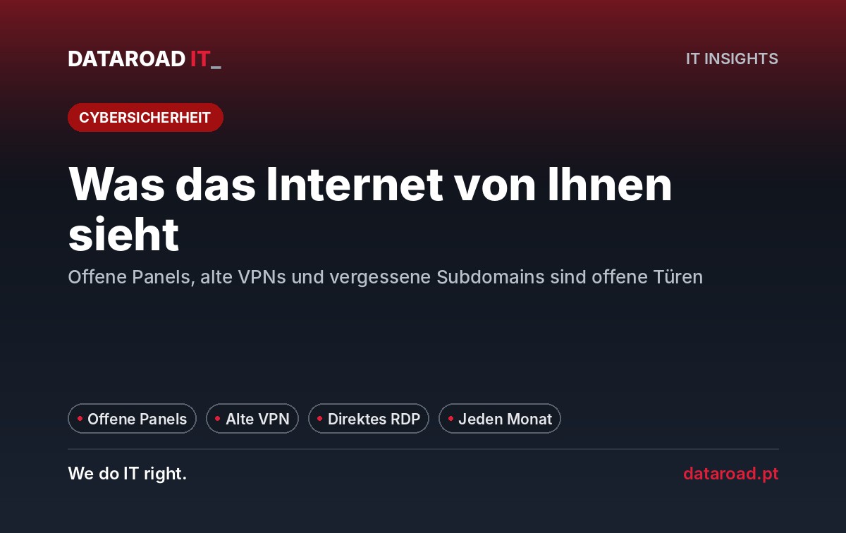 Außenangrifffläche: Was das Internet über Ihr Unternehmen sieht und wie Sie die Türen schließen können — DataRoad