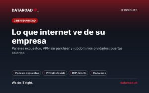 Superficie de ataque externa: lo que la Internet ve de su empresa y cómo cerrarla — DataRoad