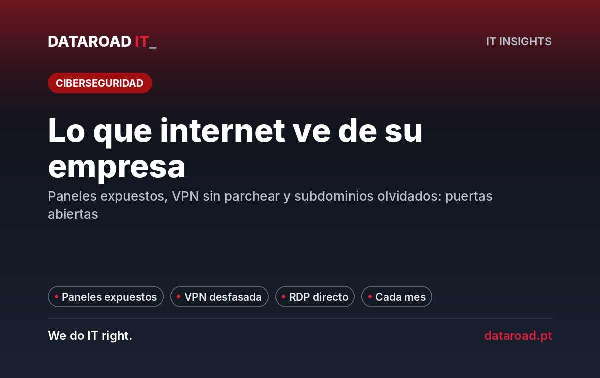 Superficie de ataque externa: lo que la Internet ve de su empresa y cómo cerrarla — DataRoad