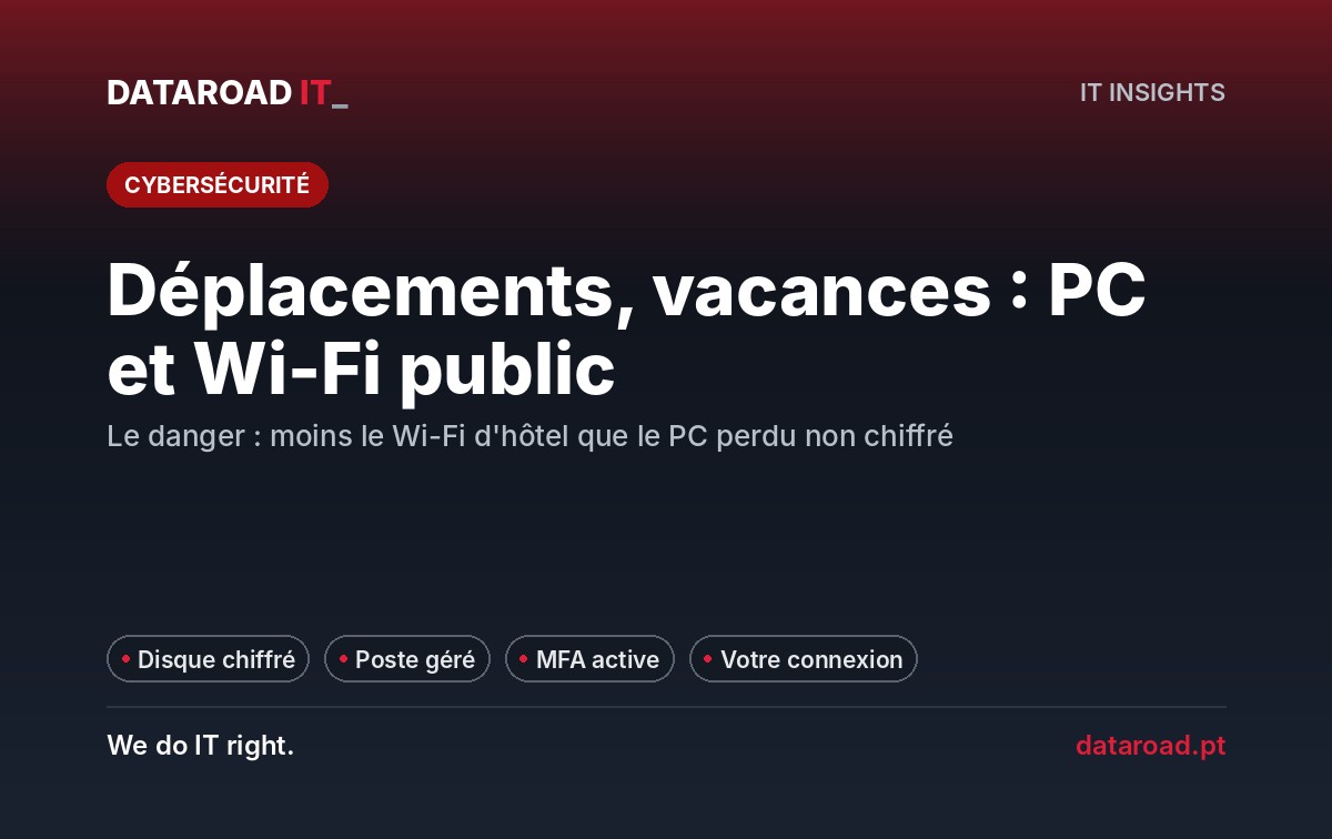 Sécurité portative Wi-Fi publique : voyages et vacances avec le matériel de l’entreprise protégé — DataRoad