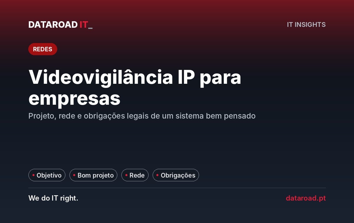 Videovigilância IP para empresas: projeto, rede, segurança do sistema e obrigações legais — DataRoad