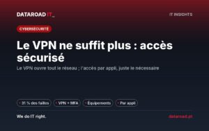 Accès sécurisé à distance : VPN avec MFA, appareils de l'entreprise et accès via application pour l'équipe — DataRoad