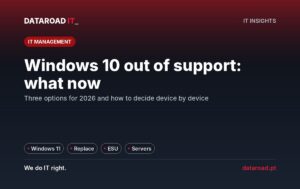 Windows 10 unsupported from October 2025: the three options for the company and how to decide case by case — DataRoad